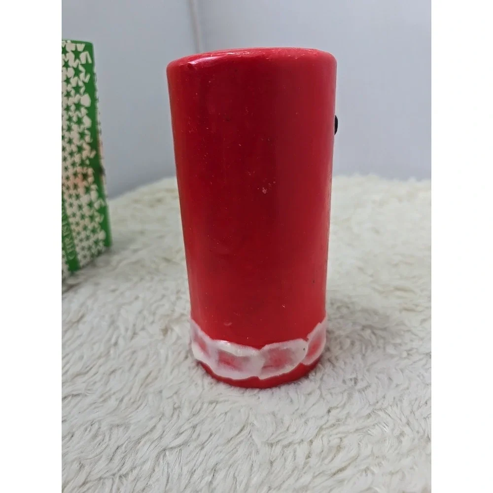 Vintage Christmas Pillar Candle Bells &‎ Holly Decor Retro MCM Unburned in Box